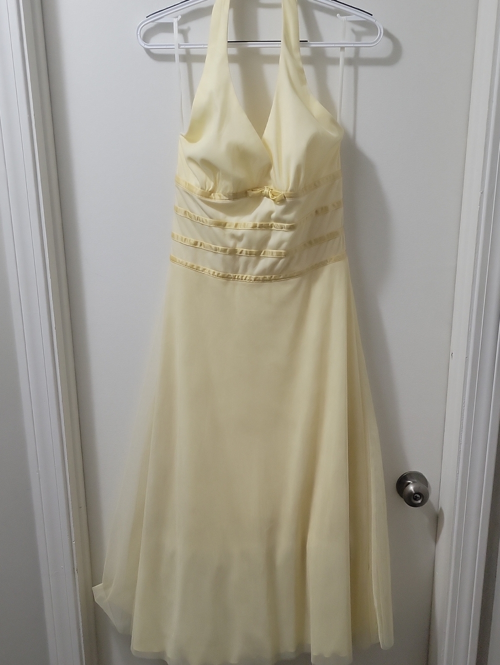Light Yellow Halter Formal Dress